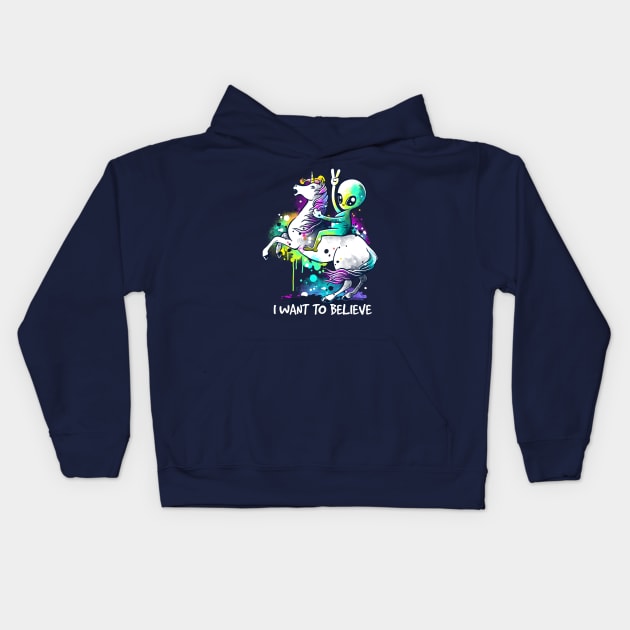 I want to believe watercolor Kids Hoodie by NemiMakeit